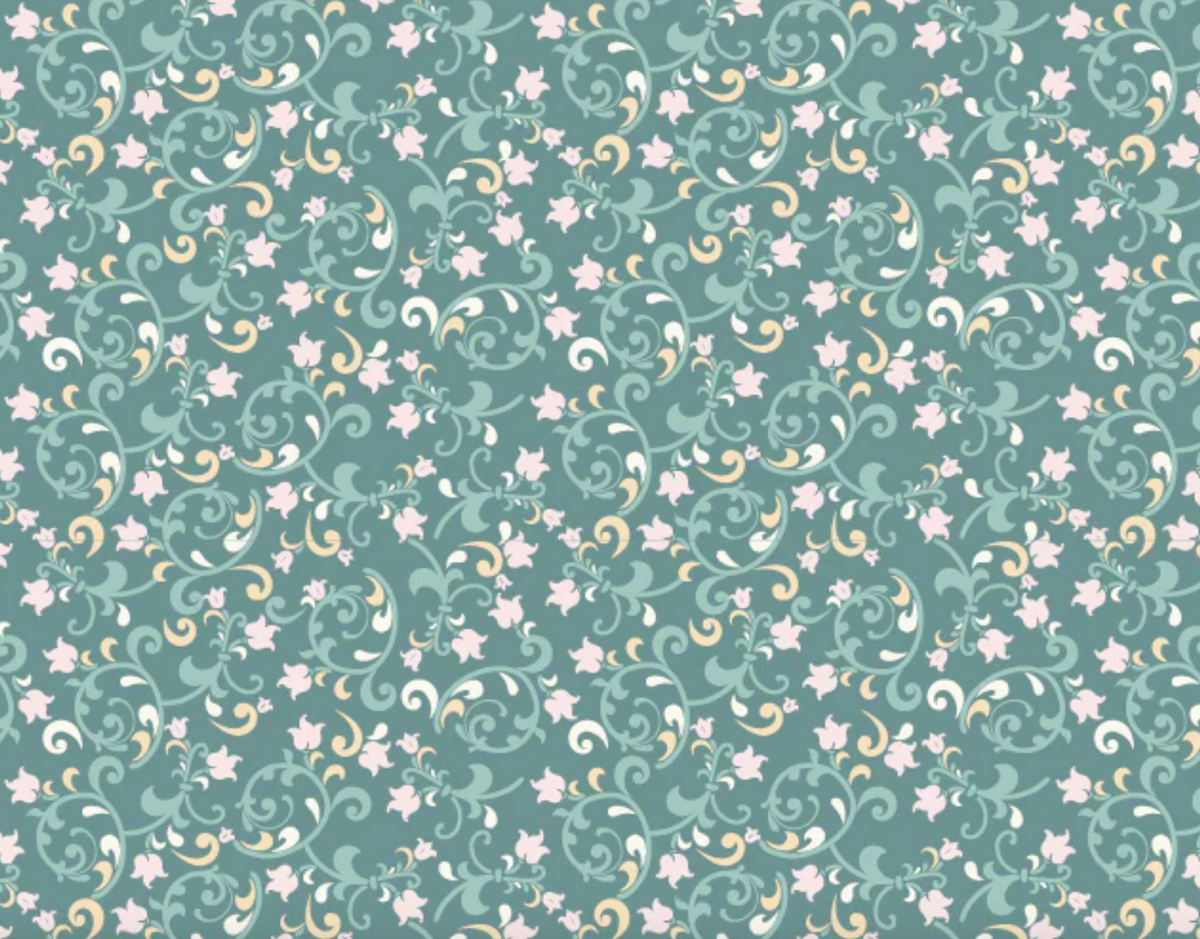 Pemberley Park PE261211 Miss Woodhouse Blue Lori Woods Poppie Cotton Half Yard