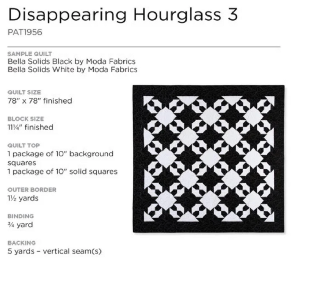 Disappearing Hourglass 3 Quilt Pattern by Missouri Star