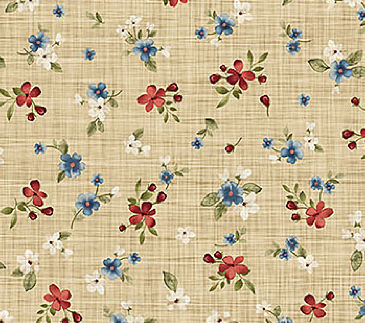 Farmhouse Sampler 28605-12 Floral Toss Beige Multi Deborah Edwards Northcott Half Yard