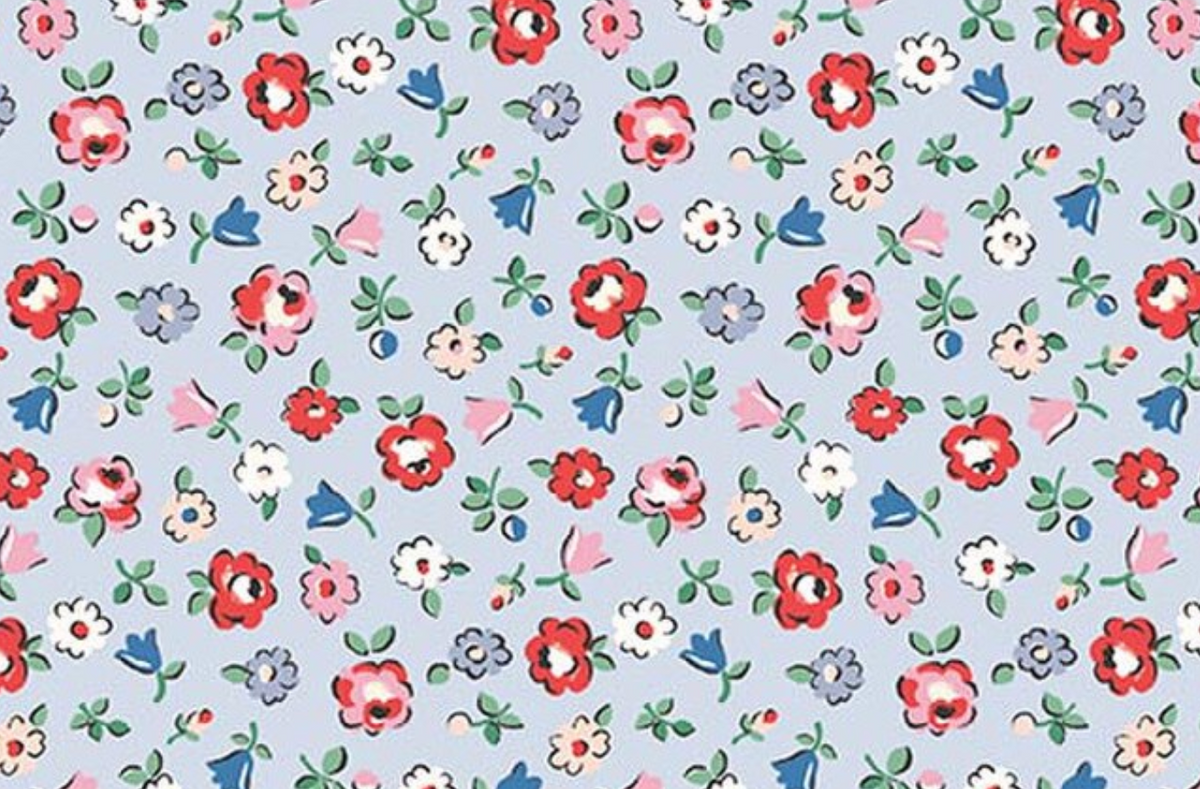From London, With Love C18991­-LTBLUE Ditsy Floral Light Blue Cath Kidston Riley Blake Half Yard