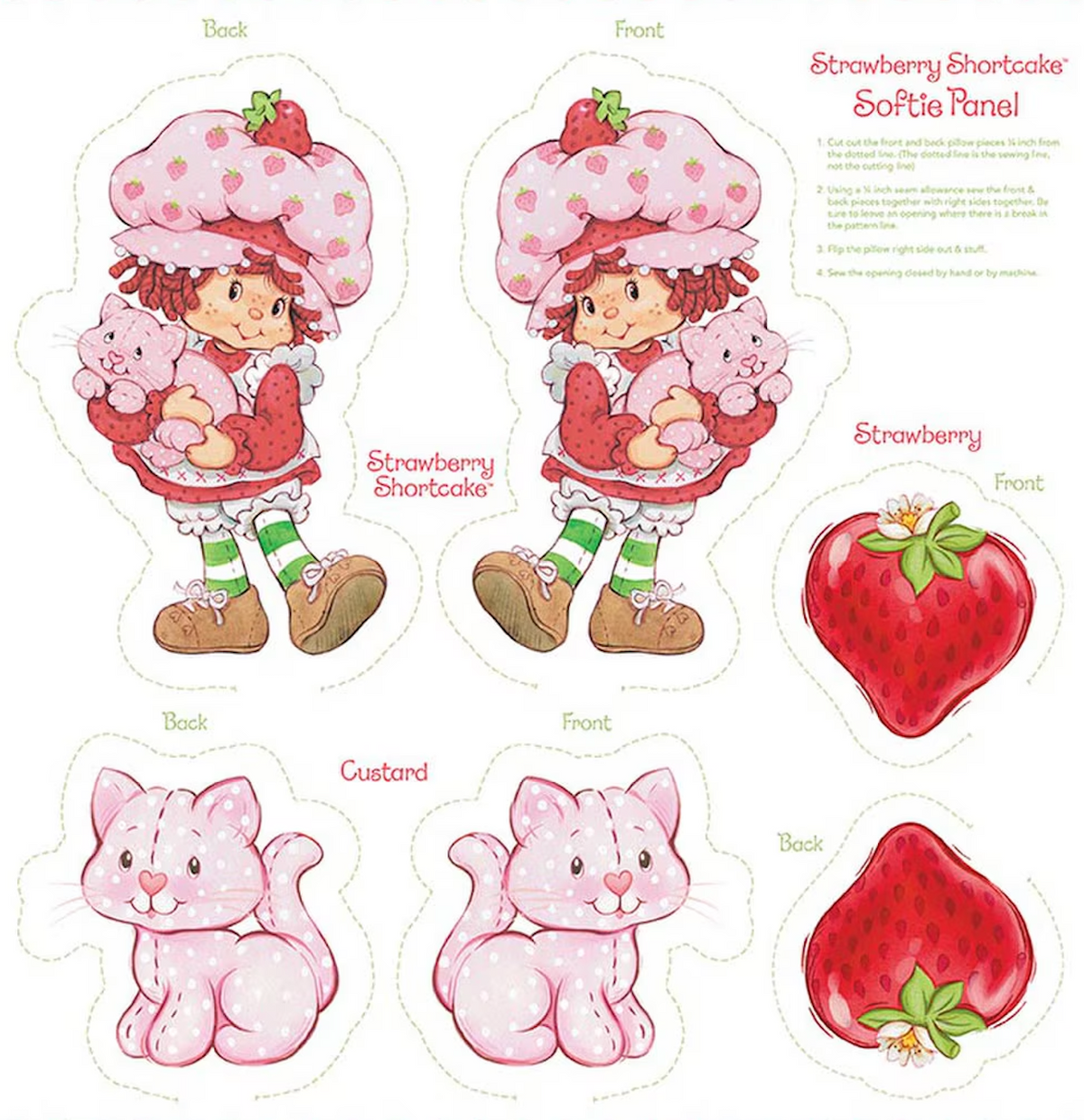 The World of Strawberry Shortcake 35 1/2" x 43 1/2" Softie Panel P18567-PANEL Riley Blake