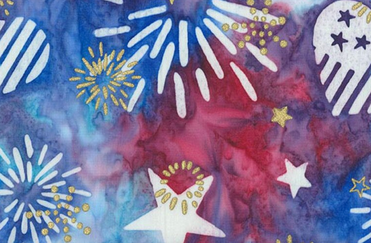 Batiks Spark of Celebration Liberty BTM23915-223 Metallic Fireworks Riley Blake Half Yard