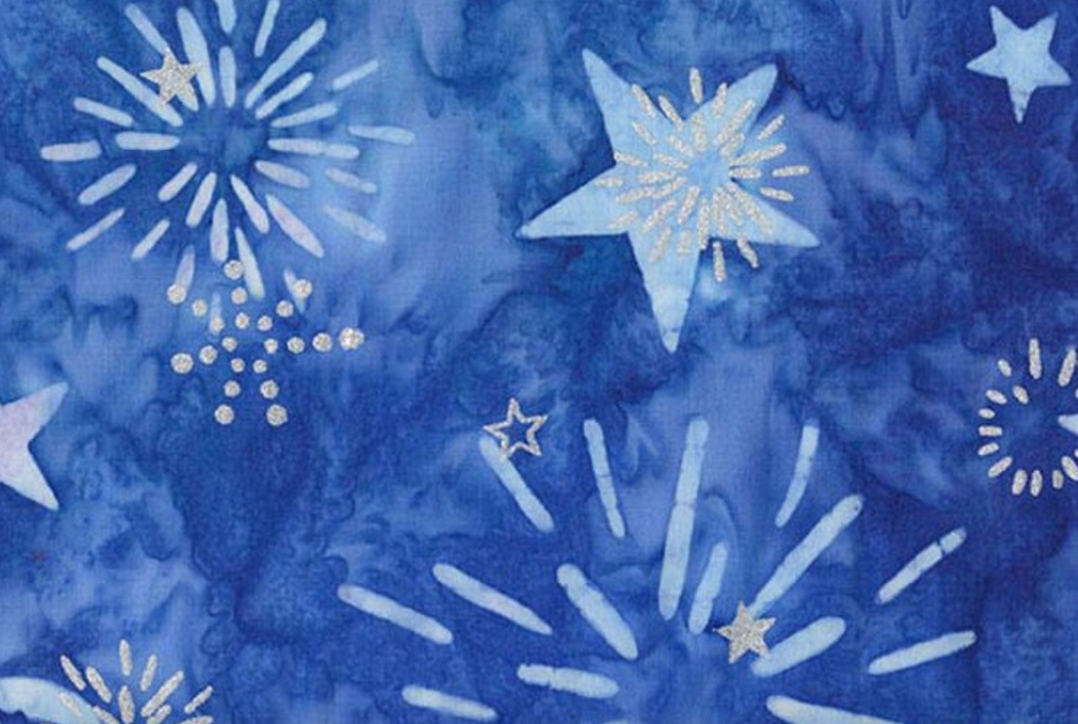 Batiks Spark of Celebration Liberty BTM23915-695 Metallic Rainfall Riley Blake Half Yard