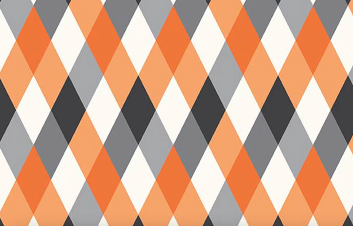 Frank and Friends C17473­-ORANGE Diamonds Orange My Mind's Eye Riley Blake Half Yard
