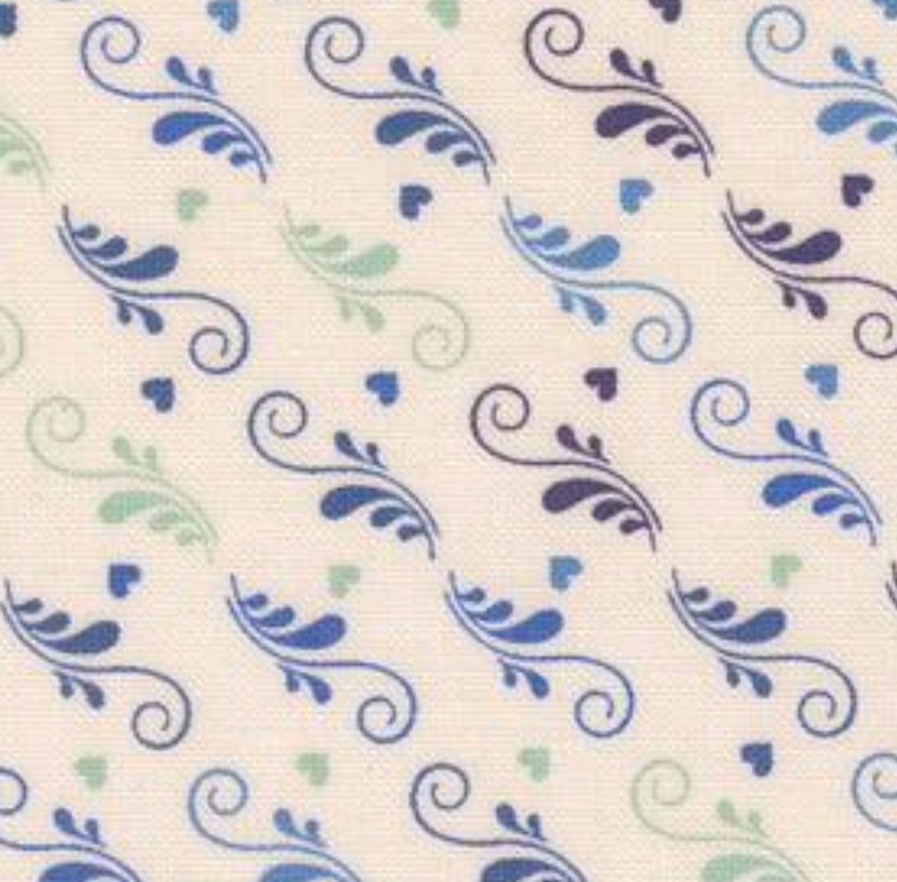 Legendary Love 45056 22 Love Is In The Air Porcelain Navy Sariditty Moda Half Yard