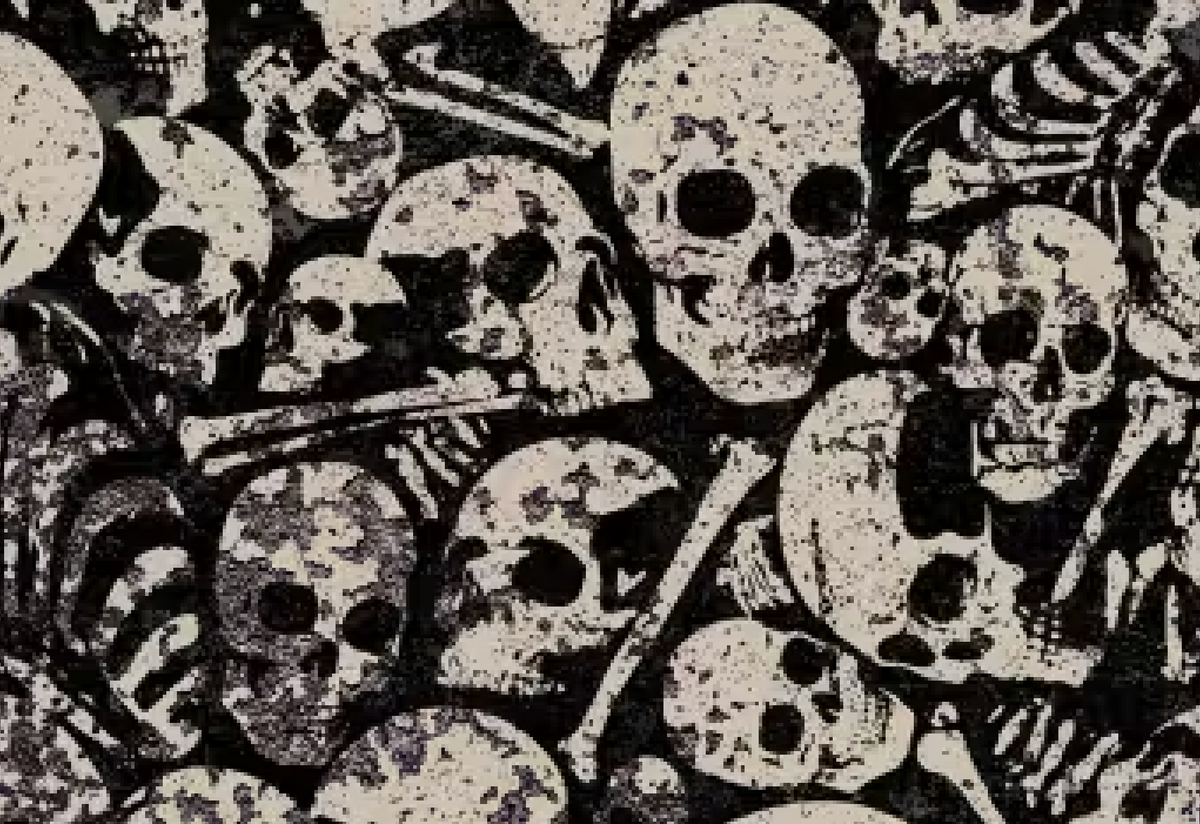 Scary Spice 8829S-19 Mist Dem Bones Funny Girl Studio E Half Yard