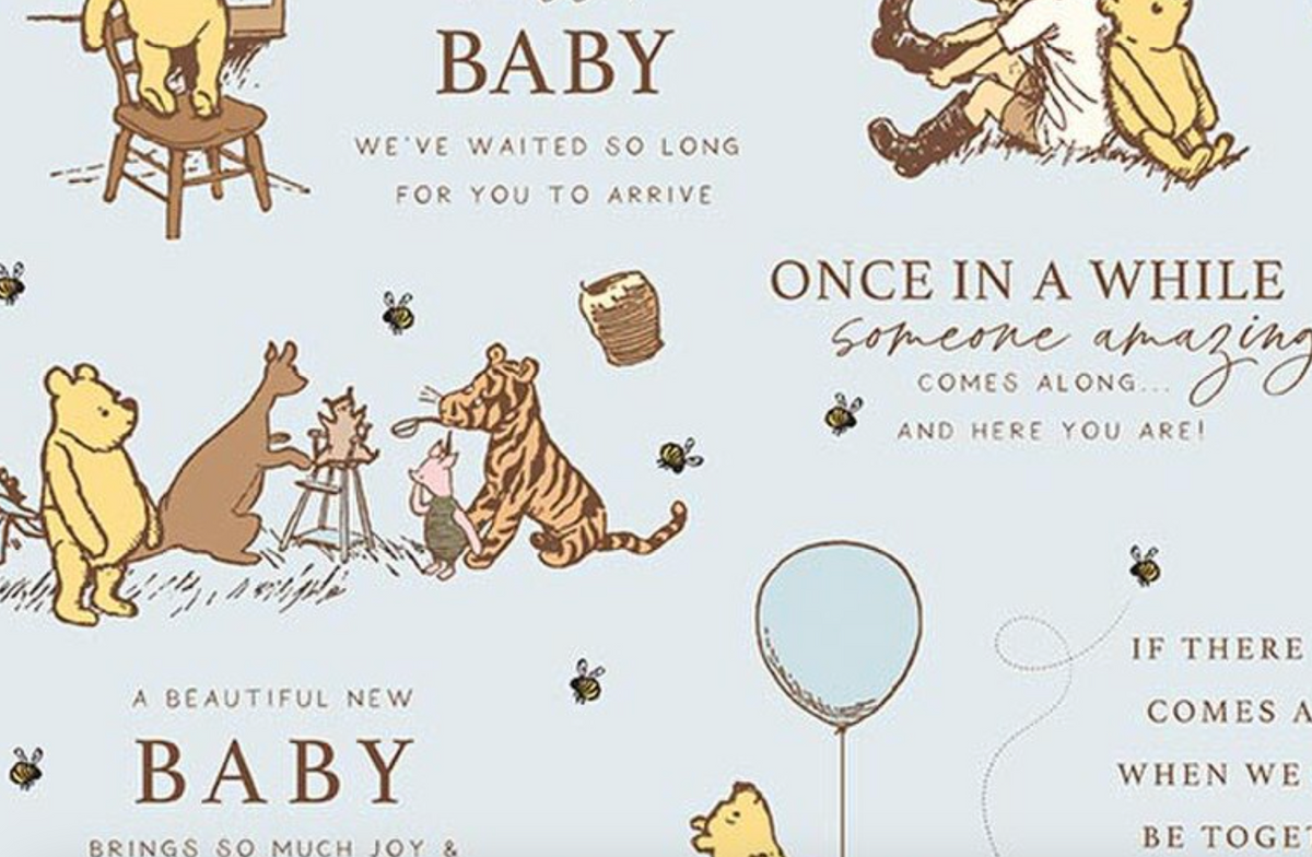 Winnie-the-Pooh Baby Main C18590-BLUE Echo Park Riley Blake Half Yard