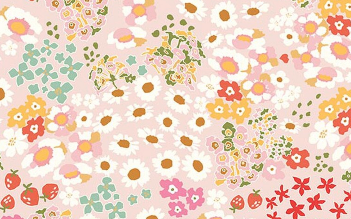 Cotton Nook C17971­-BLUSH Flowerbed Riley Blake Half Yard