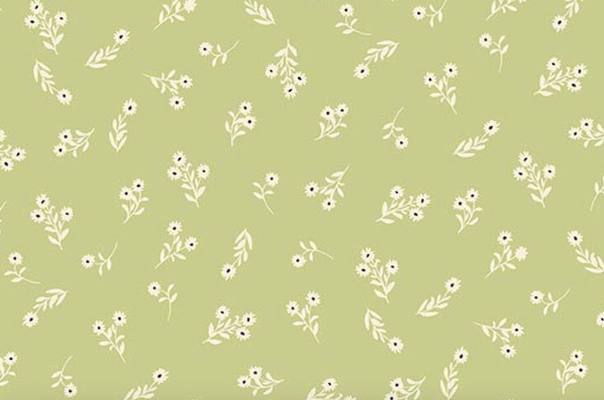 Lil' Farm Friends C17943­-HONEYDEW Posies Kelsey Carlson Riley Blake Half Yard