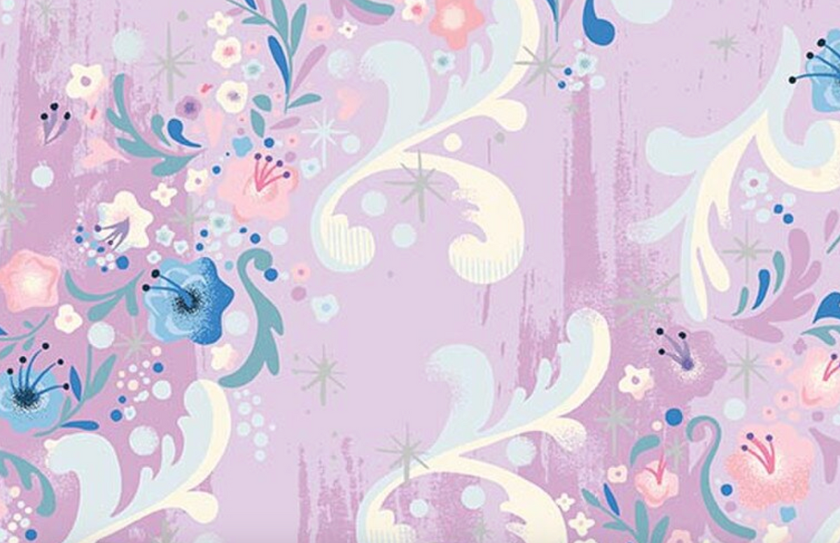 Wishes SC18074-­VANITY Cindy's Flowers Sparkle Jill Howarth Riley Blake Half Yard