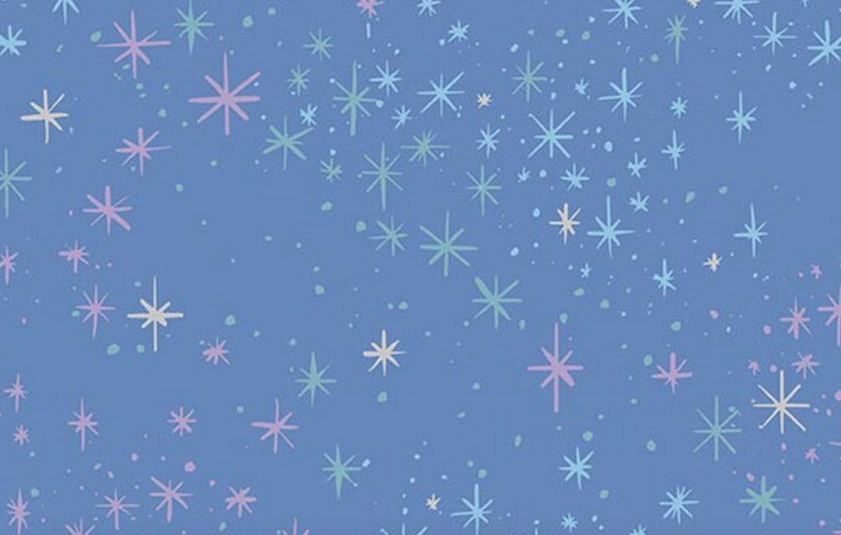 Wishes SC18076-PERIWINKLE Magic Sparkle Jill Howarth Riley Blake Half Yard