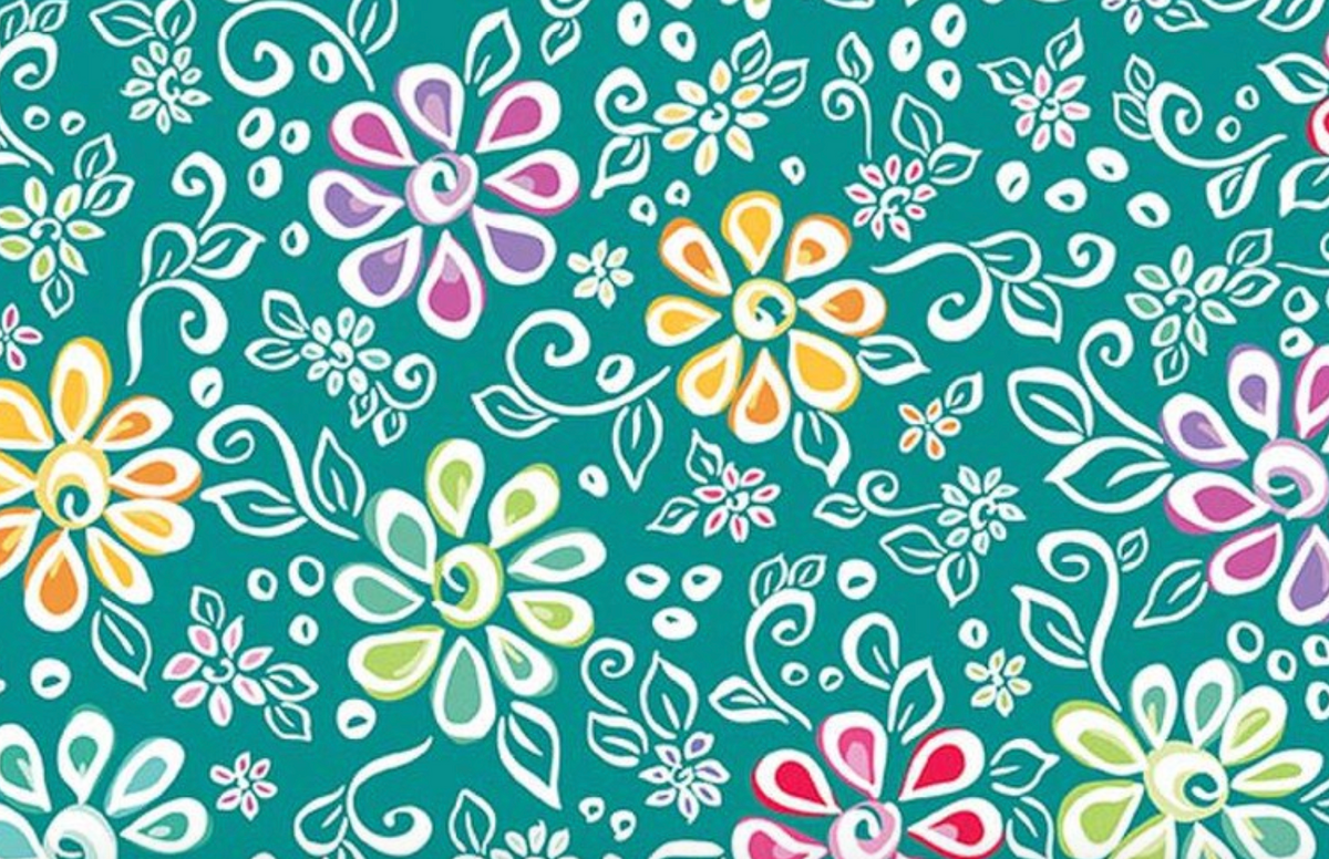 Chasing Rainbows C18010­-TEAL Main Teal Leslie Ryan Riley Blake Half Yard