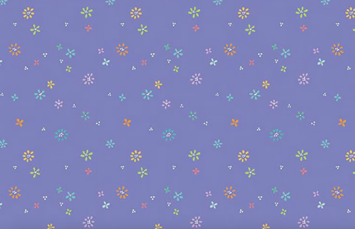 Chasing Rainbows C18016-PURPLE Garden Sprinkles Purple Leslie Ryan Riley Blake Half Yard