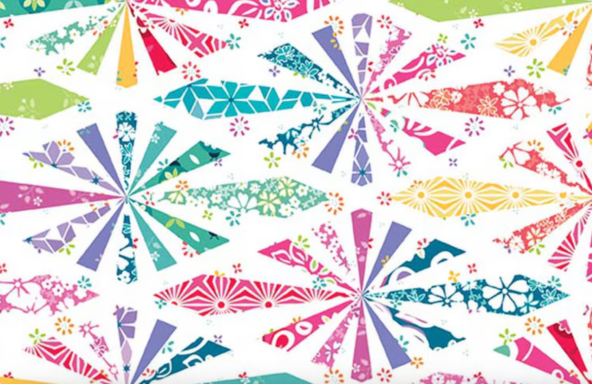 Chasing Rainbows C18017­-MULTI Cheater Print Multi Leslie Ryan Riley Blake Half Yard