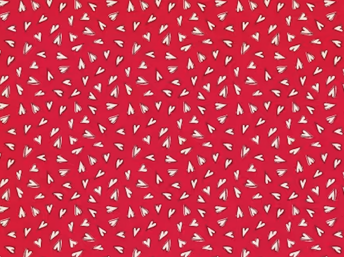 Folk Love 230087 Hearts Adrift Red Victoria Croydon Cloud9 Half Yard