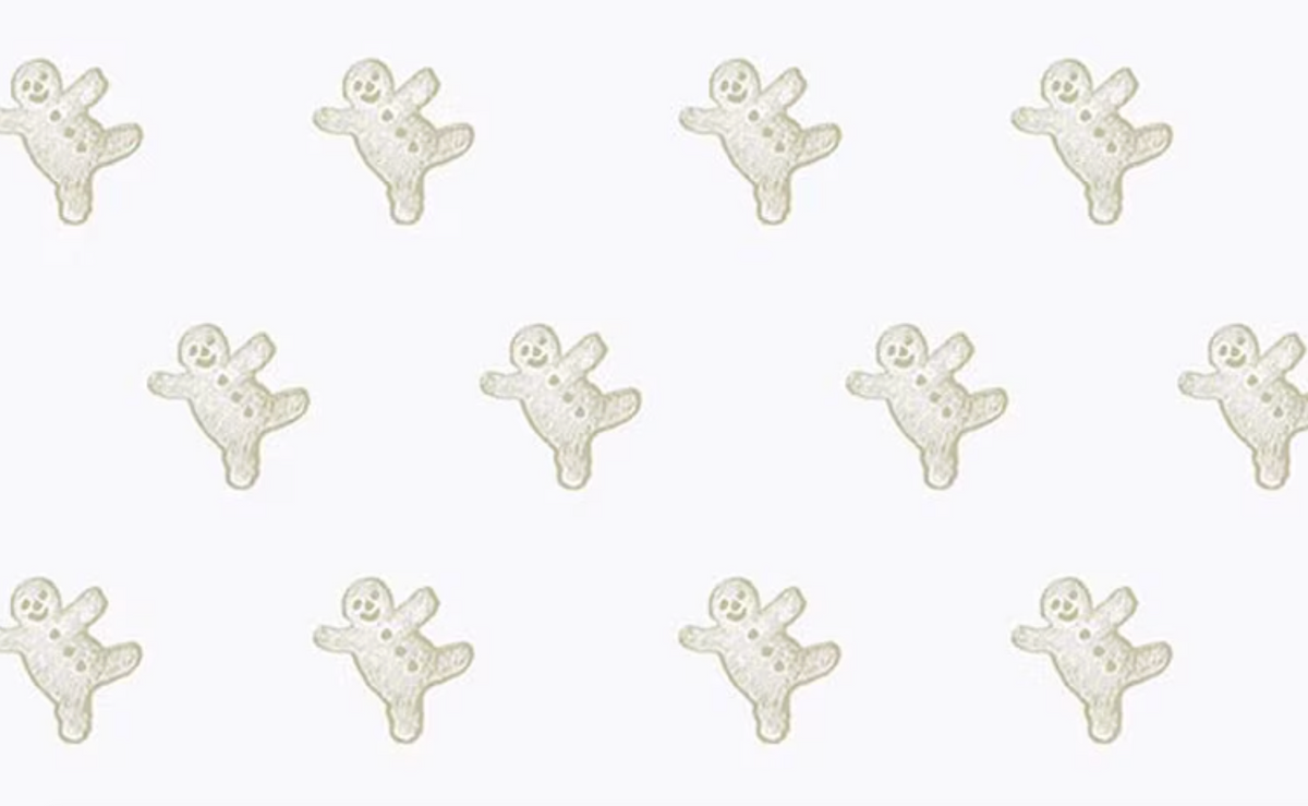 Gingerbread C17855R-WHITE Gingerbread Toss White J. Wecker Riley Blake Half Yard