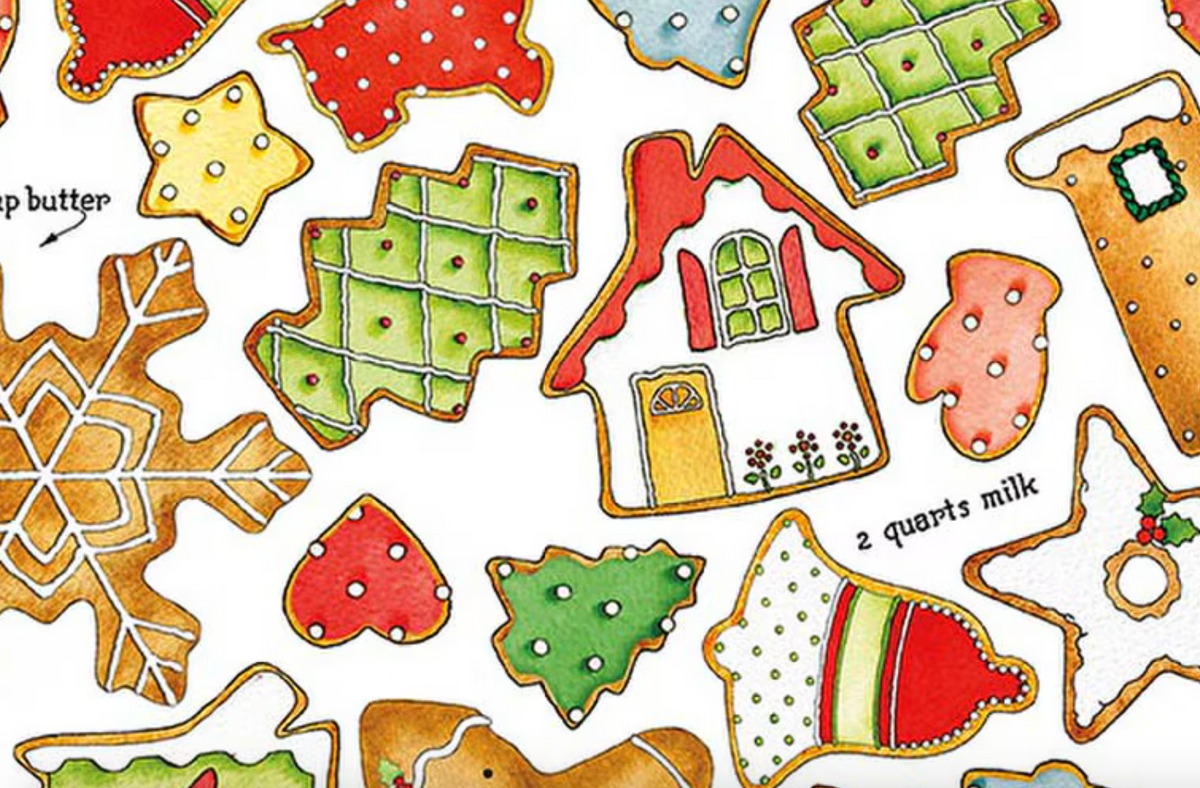 Gingerbread CD17845R-WHITE Cookie Toss White J. Wecker Riley Blake Half Yard