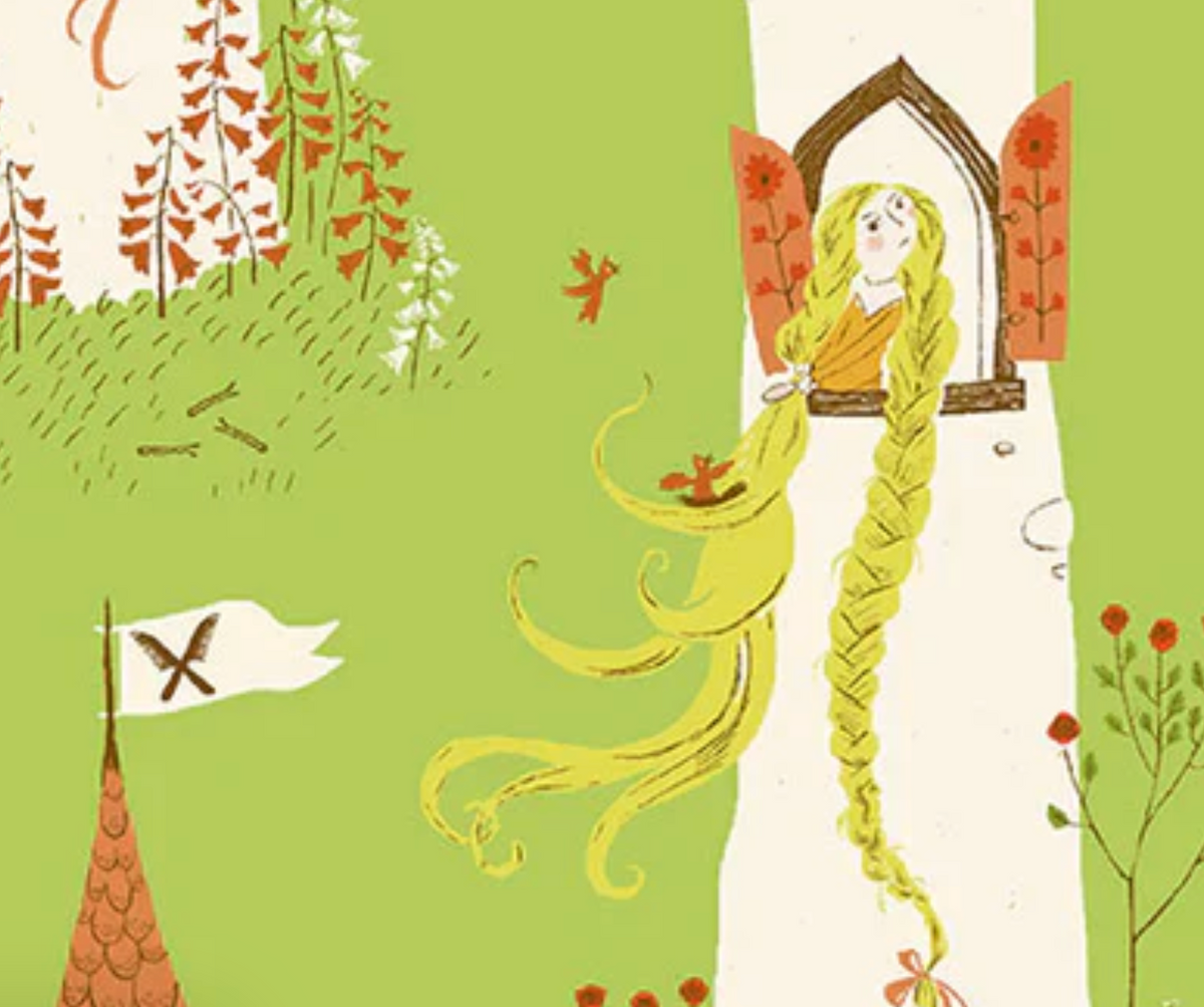Heather Ross Favorites 51197D-1 Rapunzel Green Heather Ross Windham Half Yard