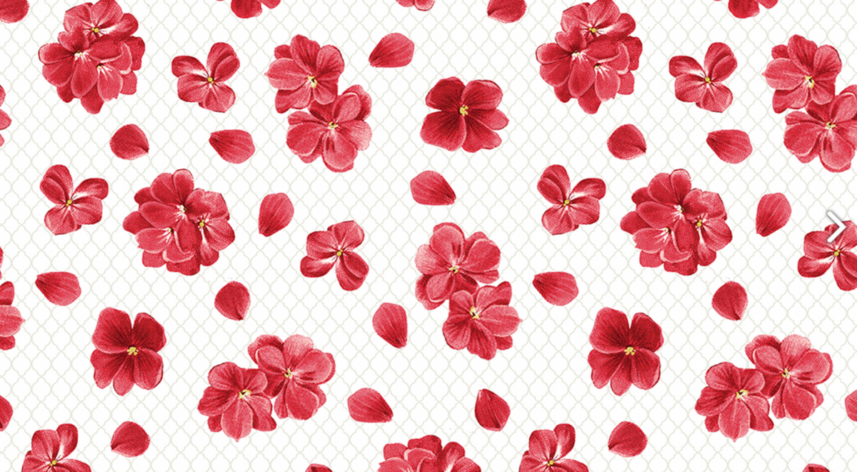 Betty’s Geraniums 1609709B Petals White Jackie Robinson Benartex Half Yard