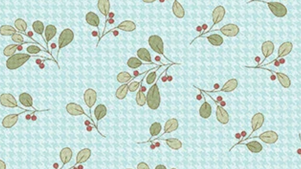 ABC’s 1317684B Berry Sprig Turquoise Cheryl Haynes Benartex Half Yard