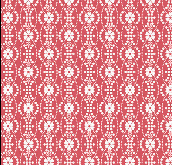 French Romance 1333010B Octavia Red Jan Shore Benartex Half Yard