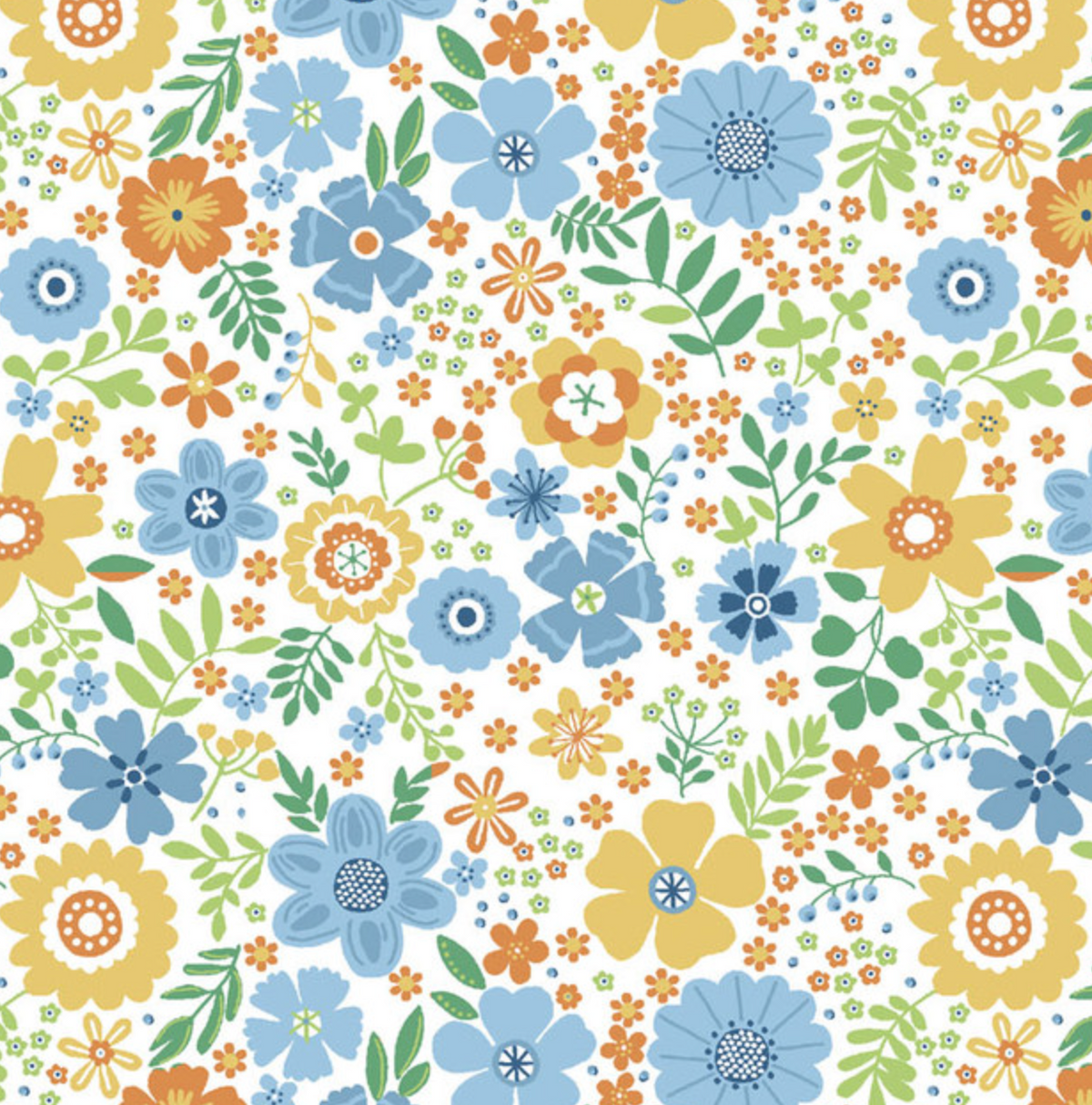 Color it Sunshine 1635633B Sunshine Blooms Yellow/Multi Cherry Guidry Benartex Half Yard