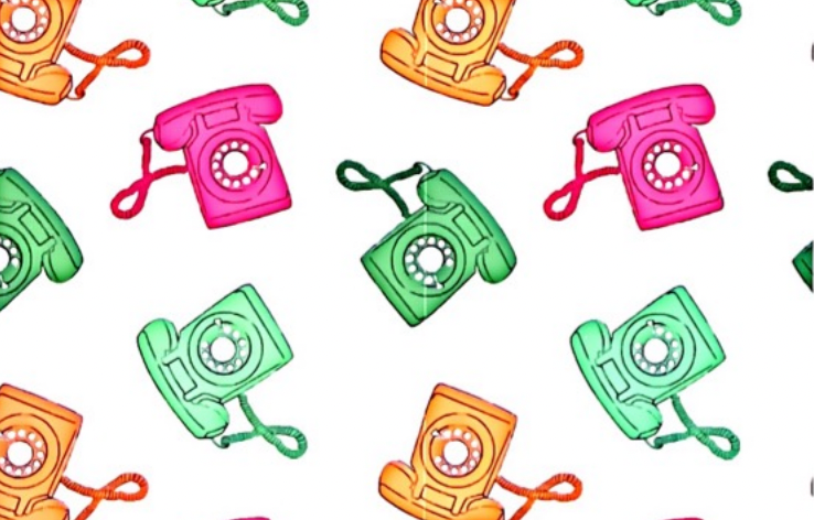Purrfectly Vintage STELLA-DPJ3847 BONE Old Phone Who Dis Dear Stella Half Yard