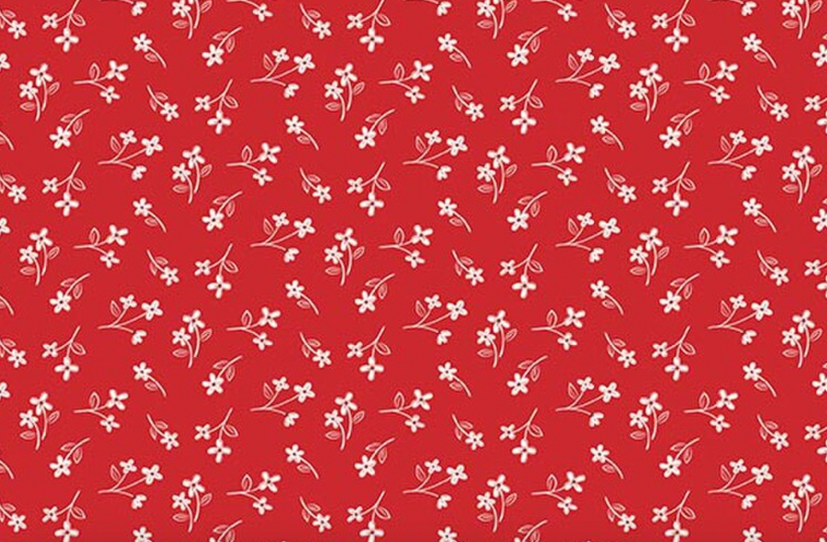 Hooray for the USA C18696-RED Flower Toss Red Dani Mogstad Riley Blake Half Yard