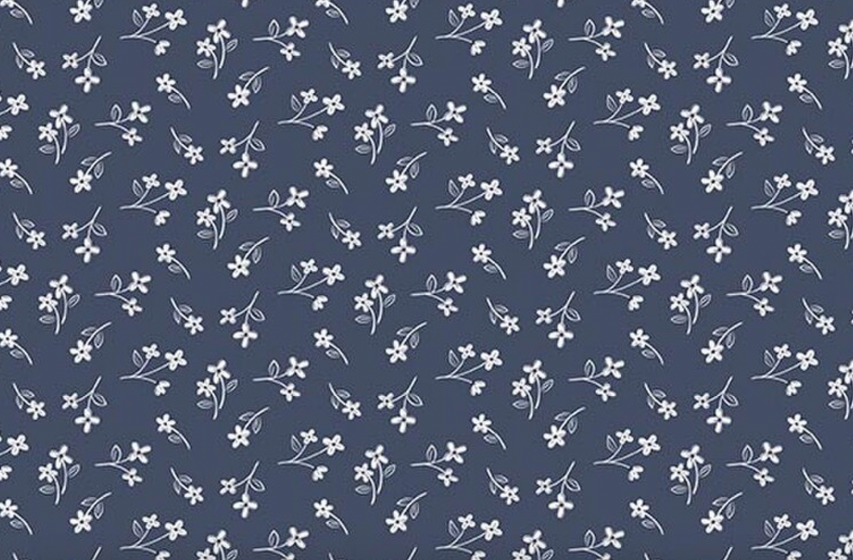 Hooray for the USA C18696-DENIM Flower Toss Denim Dani Mogstad Riley Blake Half Yard