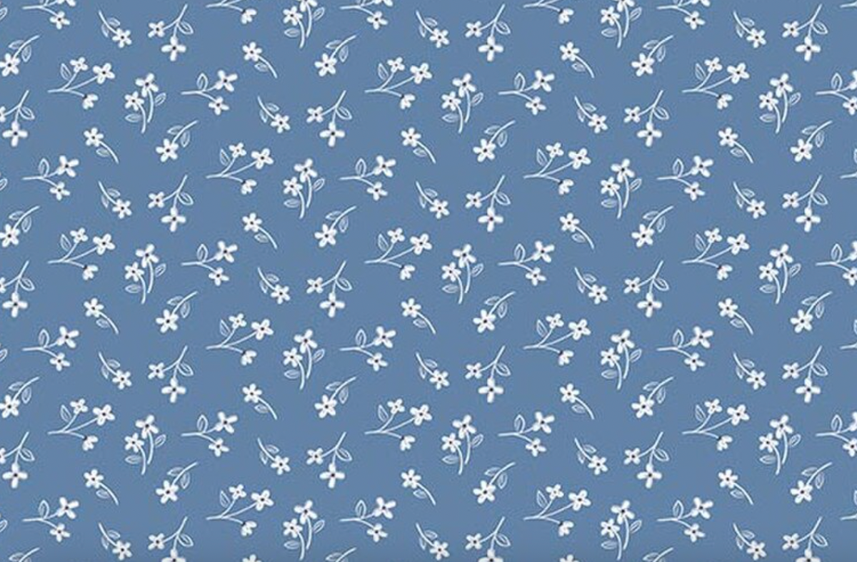 Hooray for the USA C18696-BLUE Flower Toss Blue Dani Mogstad Riley Blake Half Yard
