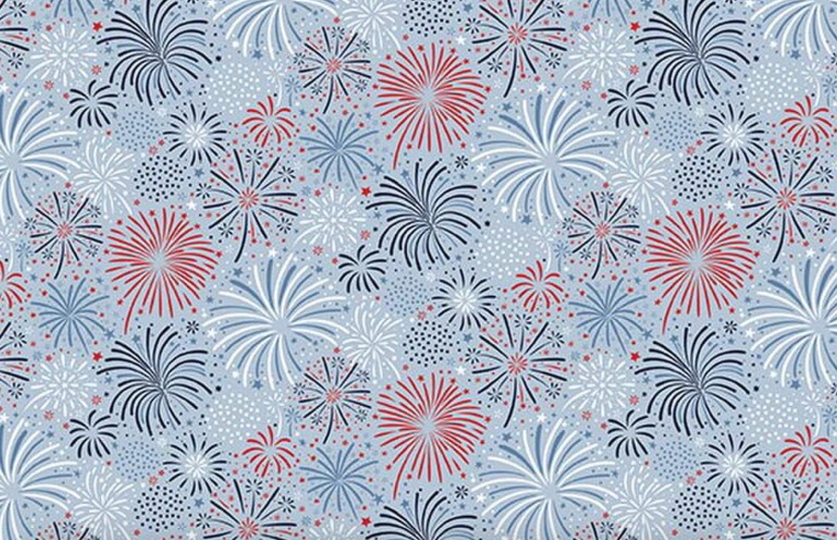 Hooray for the USA C18692-BLUE Fireworks Blue Dani Mogstad Riley Blake Half Yard