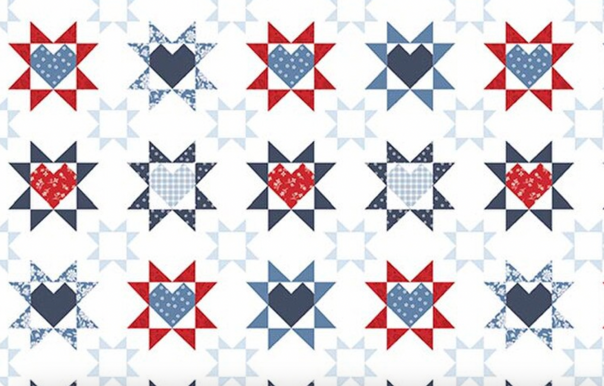 Hooray for the USA C18691-WHITE Quilt White Dani Mogstad Riley Blake Half Yard