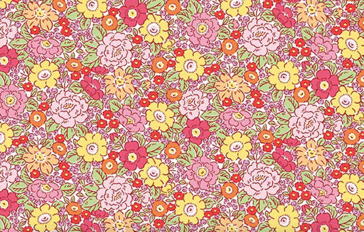 Traditional 30's C18246-PINK Floral Pink Lindsay Wilkes Riley Blake Half Yard
