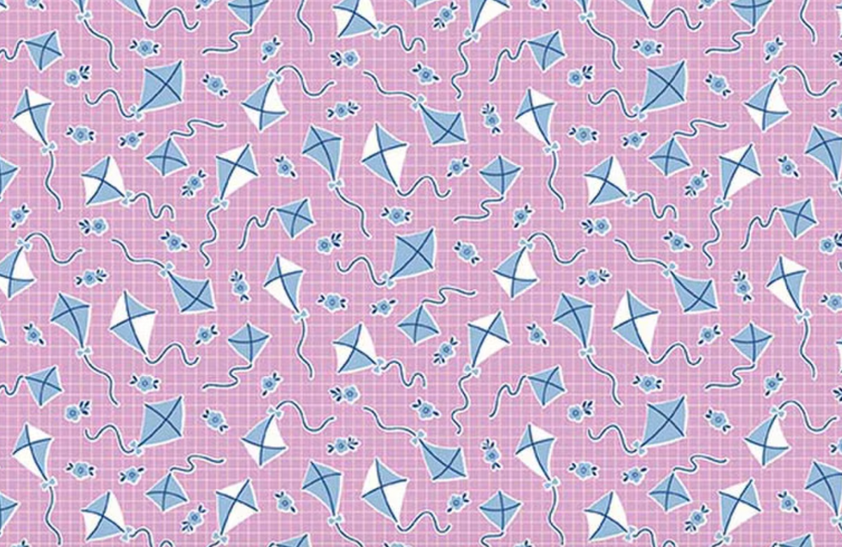 Traditional 30's C18245-PURPLE Kites Purple Lindsay Wilkes Riley Blake Half Yard