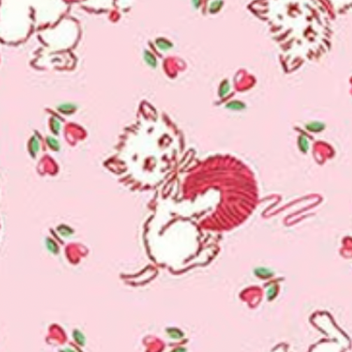 Traditional 30's C18243-PINK Kittens Pink Lindsay Wilkes Riley Blake Half Yard