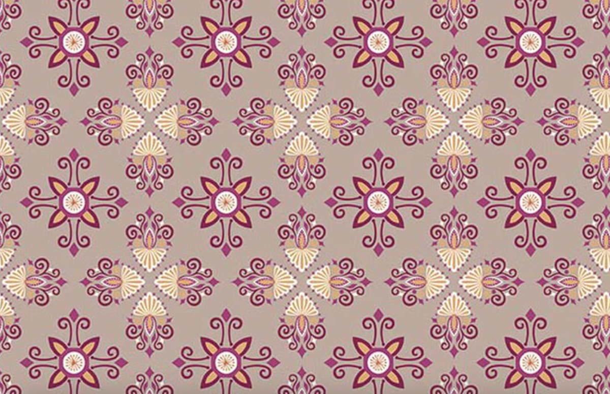 Where the Wild Flowers Are C18252-PEWTER Damask Pewter Judi Madsen Riley Blake Half Yard