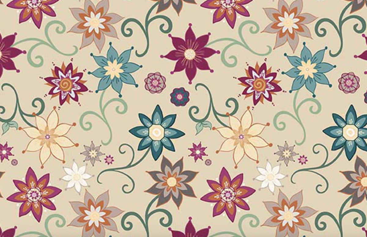 Where the Wild Flowers Are C18251-BEIGE Dance Beige Judi Madsen Riley Blake Half Yard