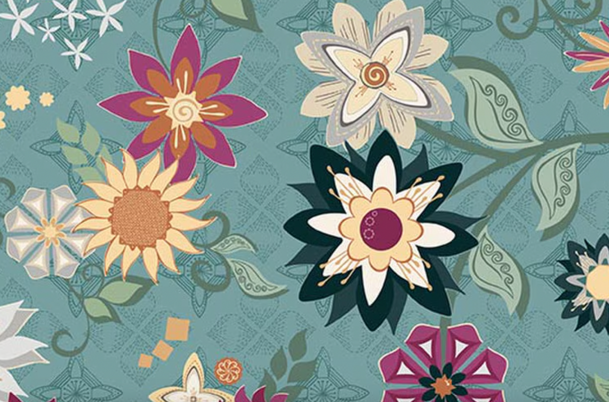 Where the Wild Flowers Are C18250-WEDGEWOOD Main Wedgewood Judi Madsen Riley Blake Half Yard