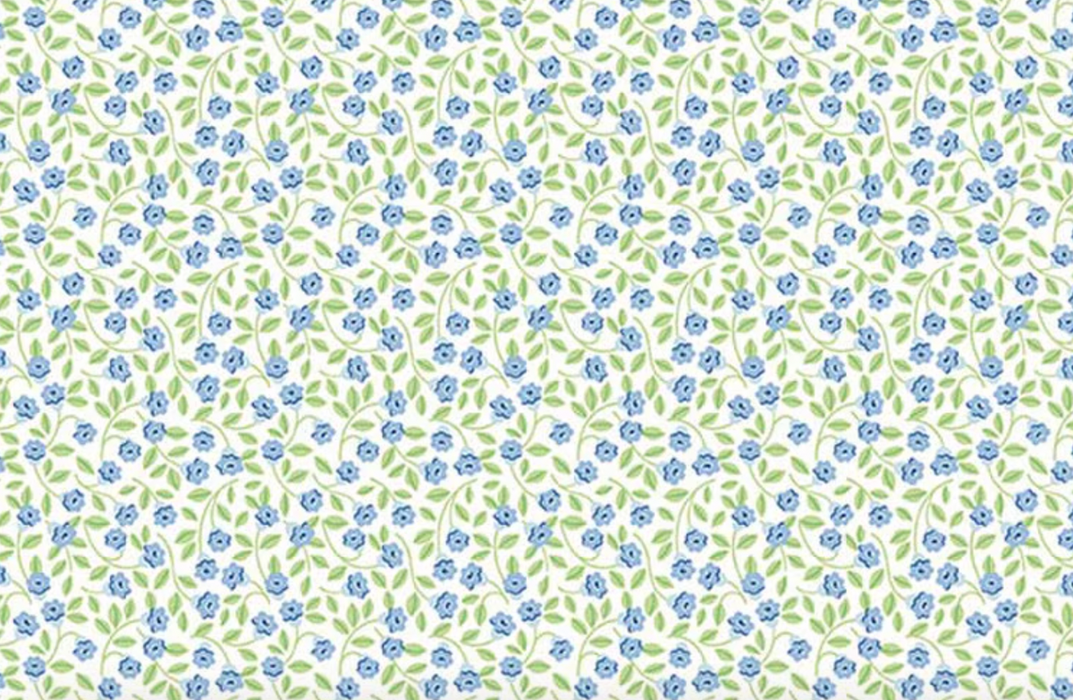 Traditional 30's C18242-BLUE Flowers Blue Lindsay Wilkes Riley Blake Half Yard