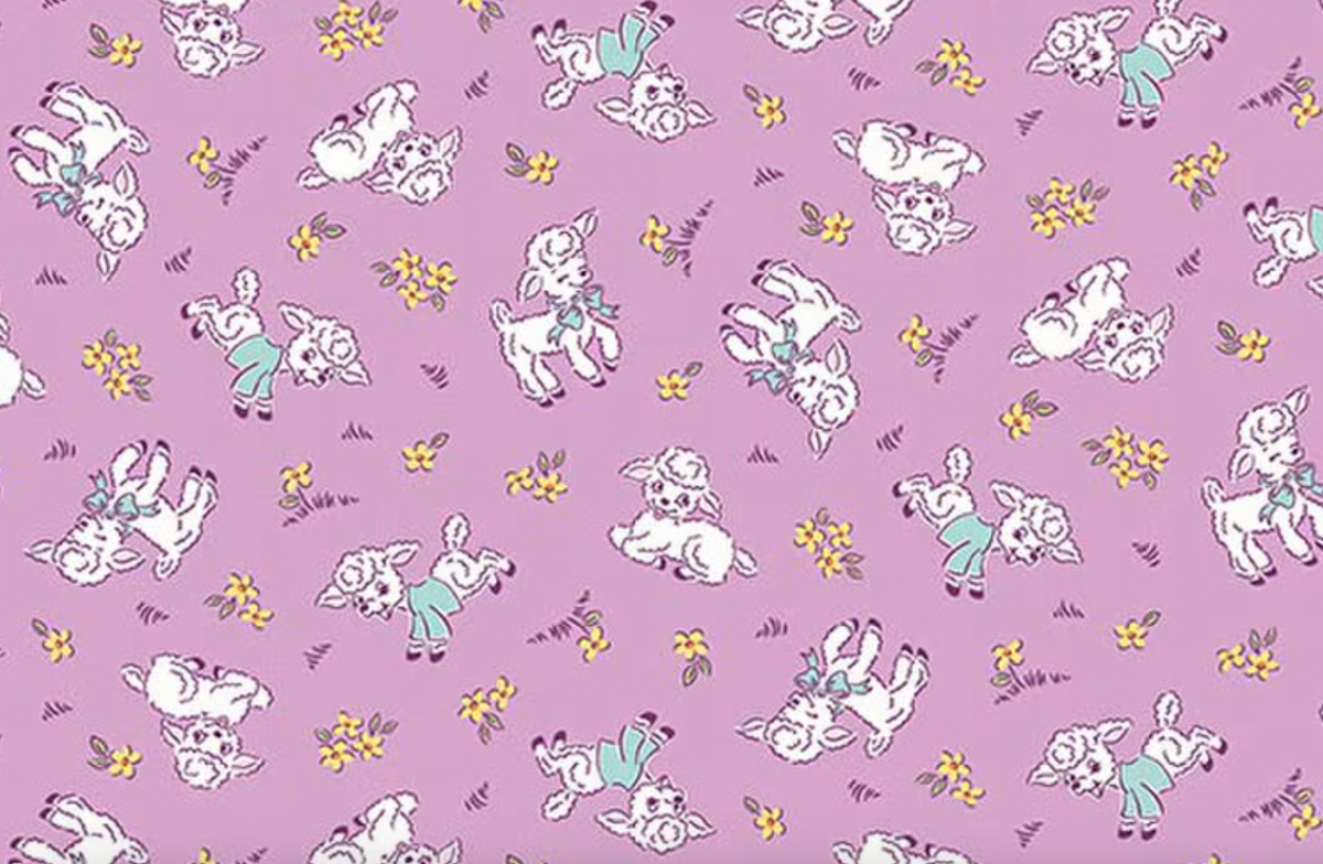 Traditional 30's C18241-PURPLE Lambs Purple Lindsay Wilkes Riley Blake Half Yard