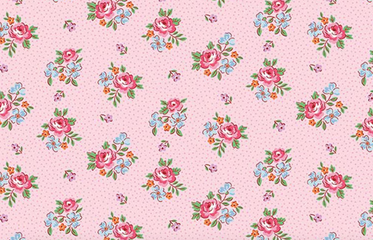 Traditional 30's C18248-PINK Scattered Floral Pink Lindsay Wilkes Riley Blake Half Yard