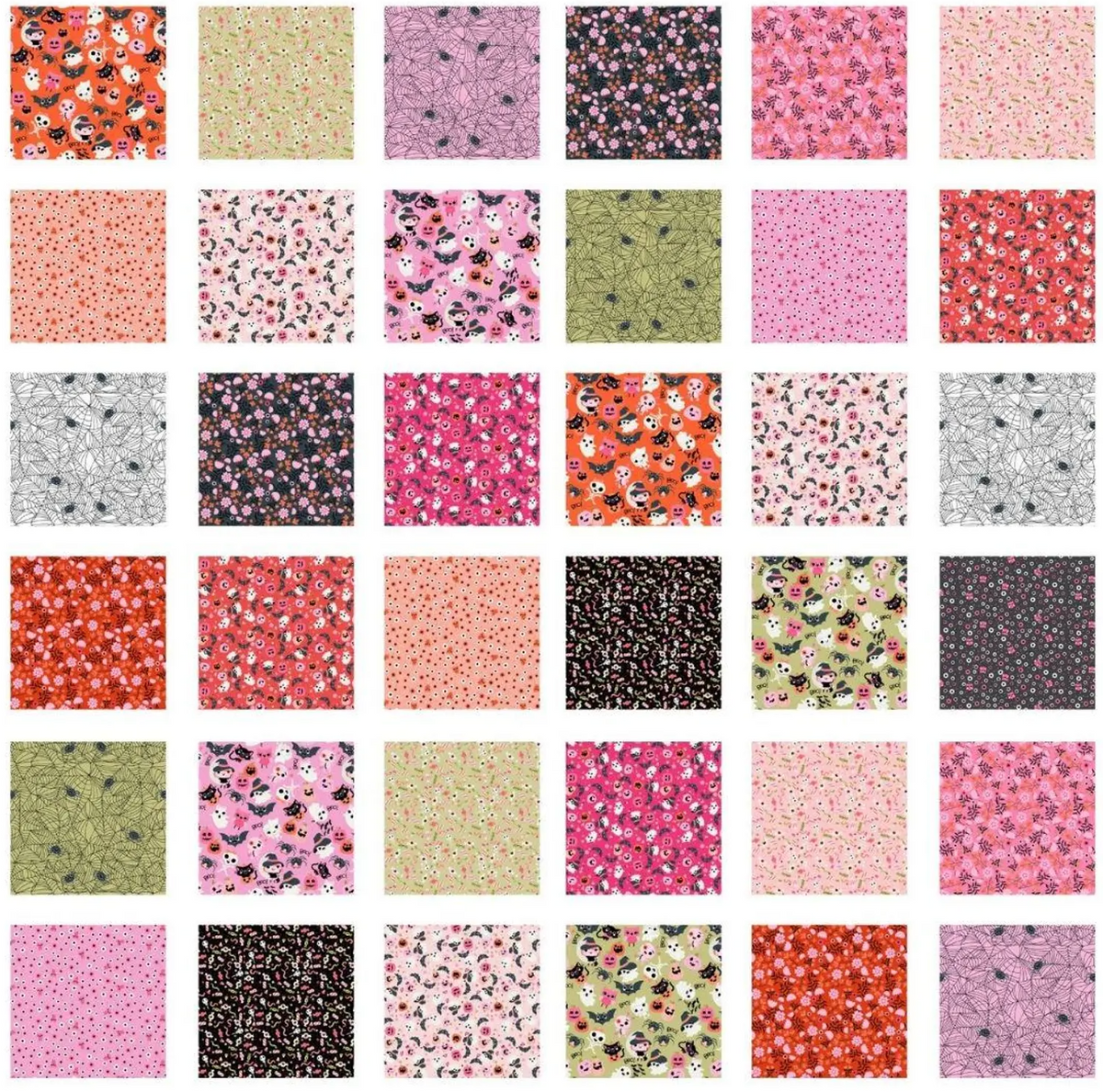 Not Scary NT26520 5" Squares Charm Pack by Jill and Rani for Poppie Cotton