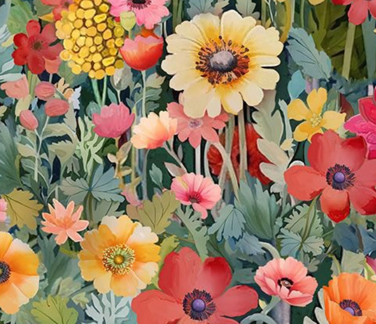 Garden Wish FLORA-CD4684 GARDEN Wild Flowers Timeless Treasures Half Yard