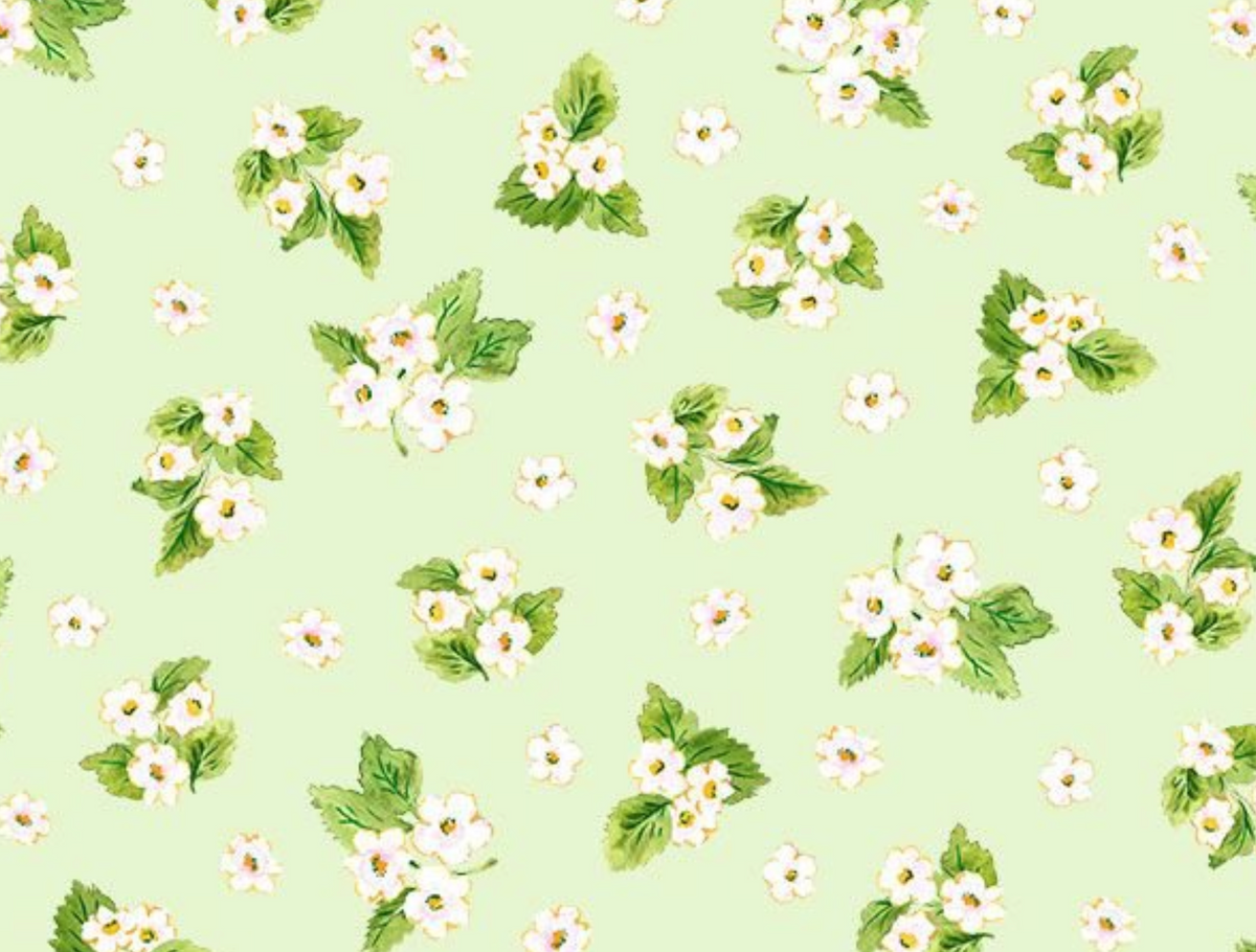 Berry Bliss FRUIT-CD4633 GREEN Strawberry Floral Bouquets Timeless Treasures Half Yard