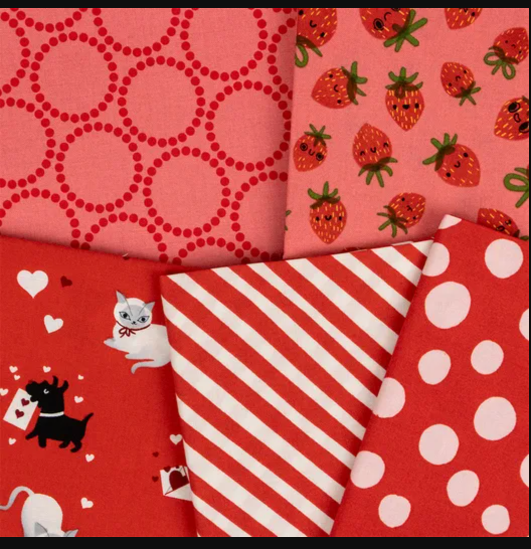 Funny Valentine 2.5" Mini Charm Pack 42 Pieces Lizzy House Moda Fabrics