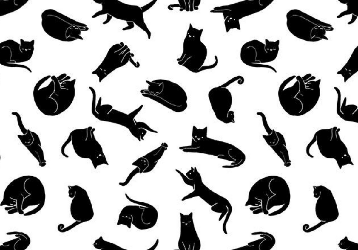 Purrfectly Vintage STELLA-DPJ3842 WHITE Cat Lady Dear Stella Half Yard