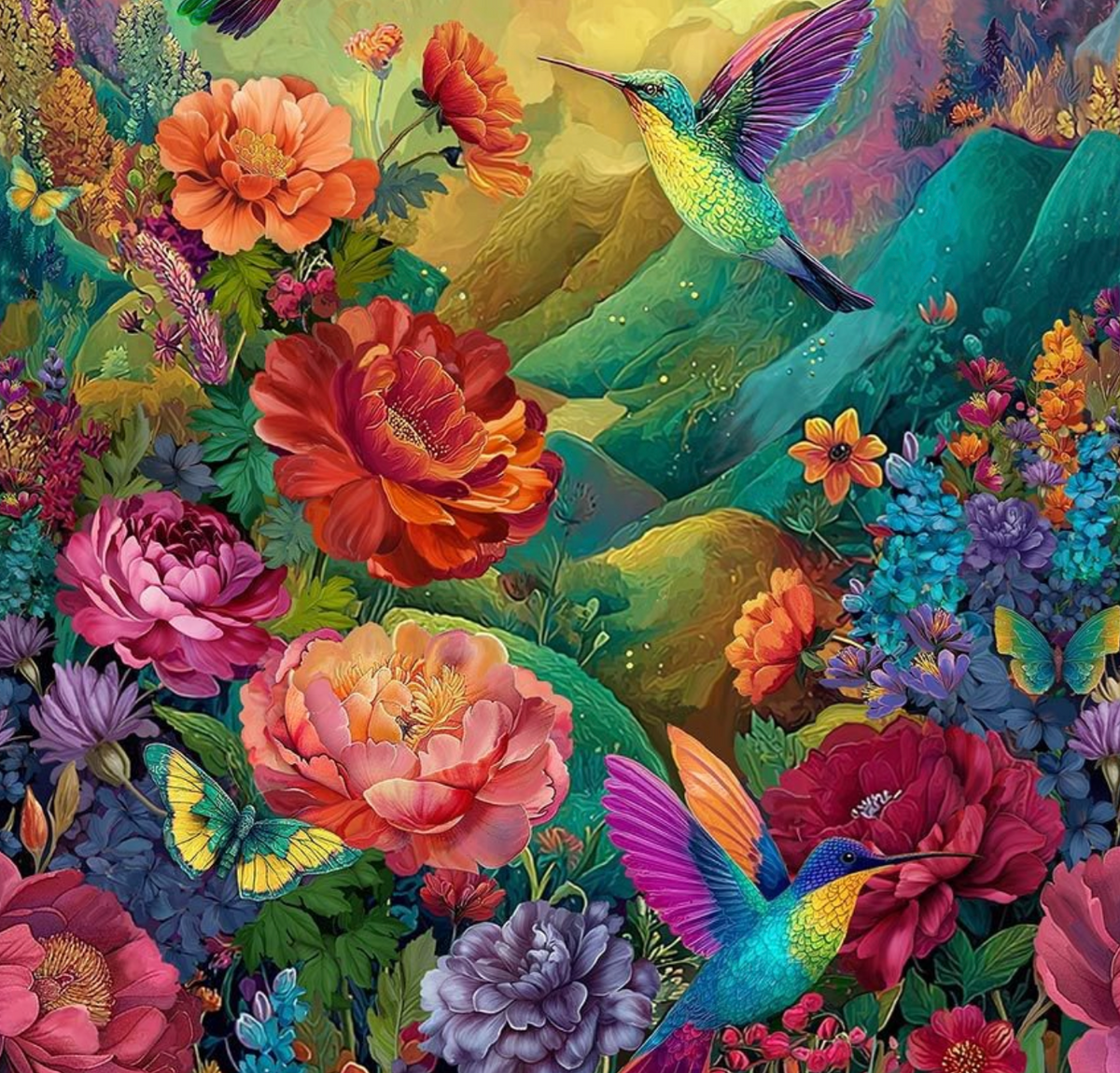 Vibrant Sky NATURE-CD4700 MULTI 24" Hummingbird Panel Timeless Treasures