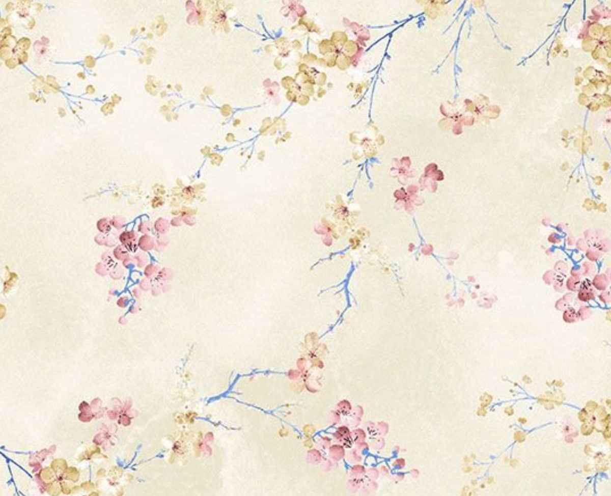 Sapphire SAPPHIRE-CD4666 BEIGE Cherry Blossom Chong-a Hwang Timeless Treasures Half Yard