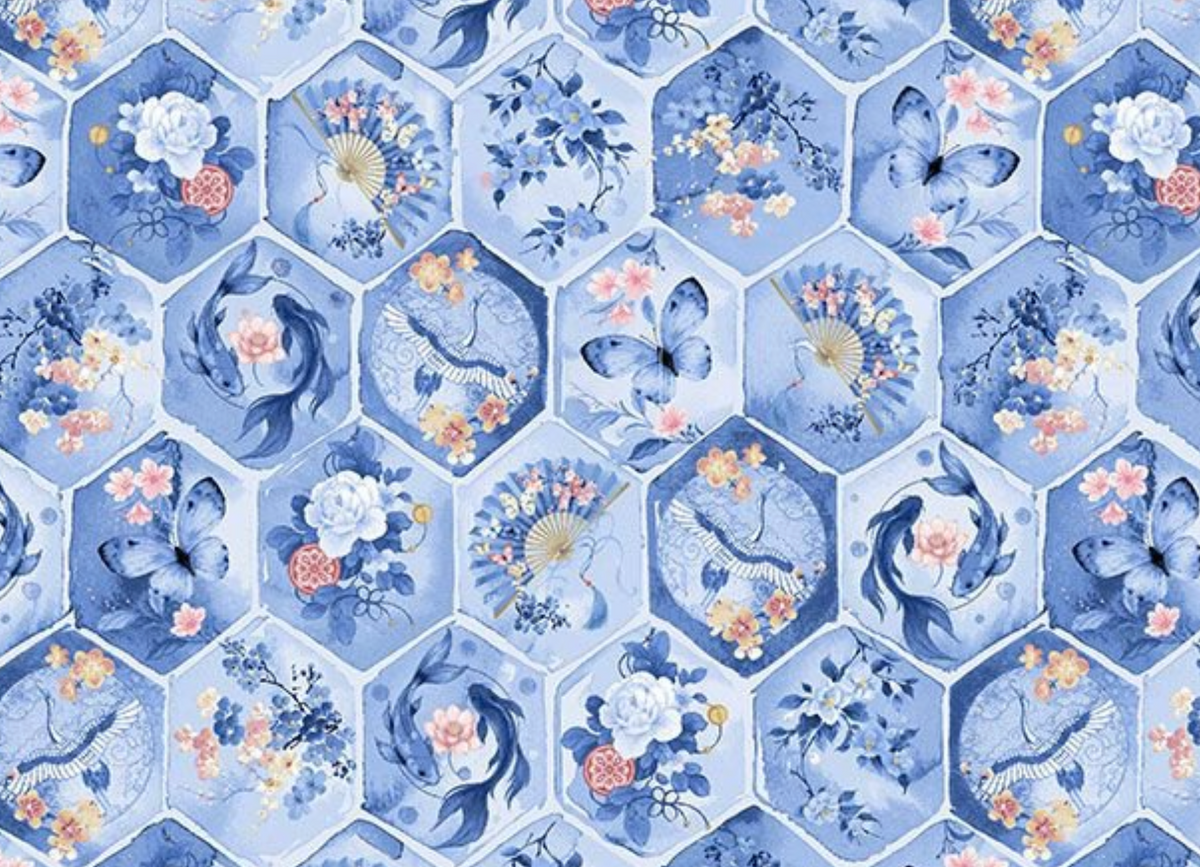 Sapphire SAPPHIRE-CD4671 DOVE Asian Icons Geo Chong-a Hwang Timeless Treasures Half Yard