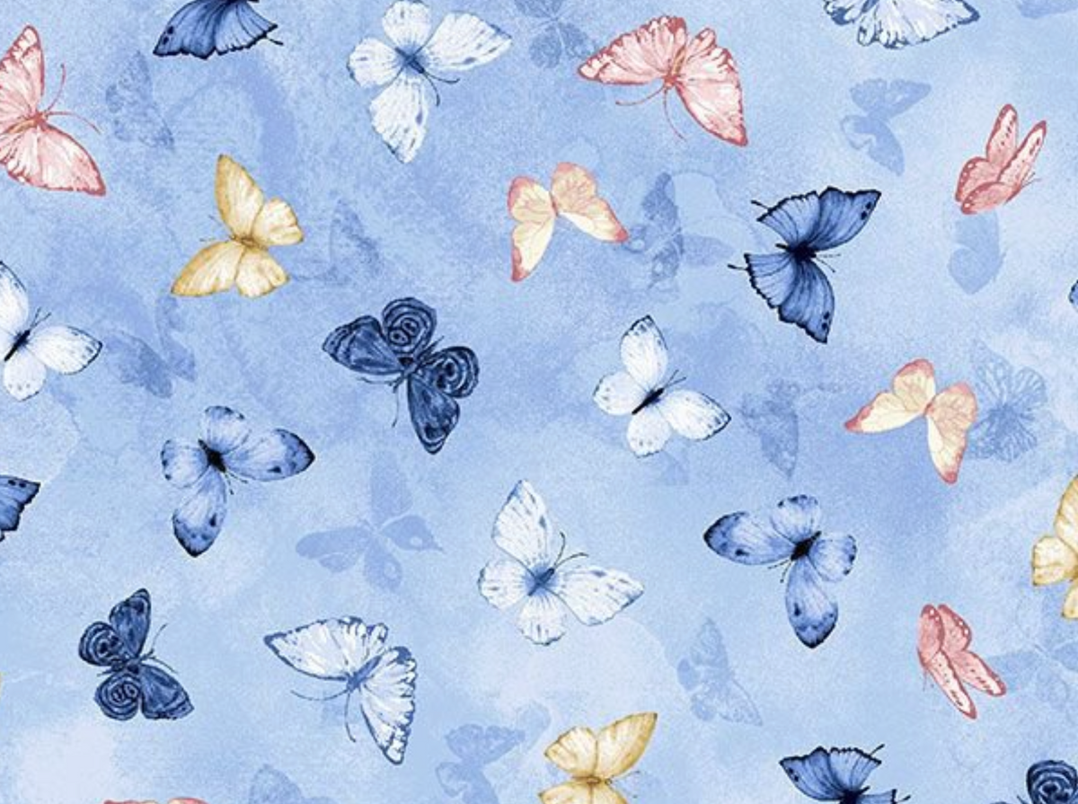 Sapphire SAPPHIRE-CD4668 BREEZE Flying Butterflies Chong-a Hwang Timeless Treasures Half Yard